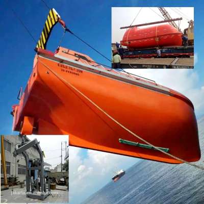 Marine totally enclosed lifeboat with safety belt